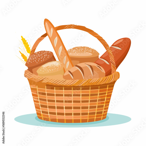 籠に入った美味しそうなパン