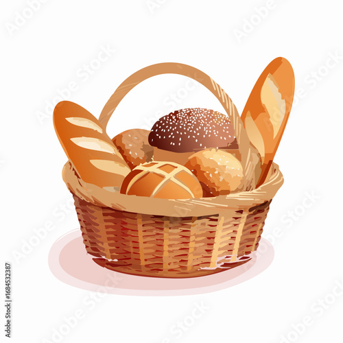 籠に入った美味しそうなパン