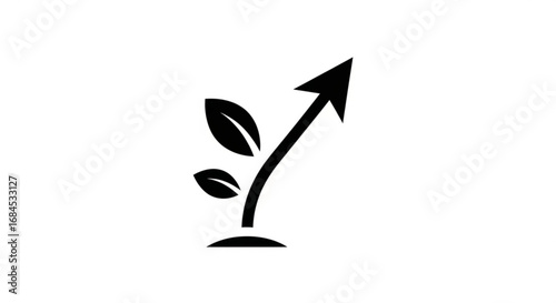 Growth arrow sprouting plant vector for business success and financial growth symbol icon illustration design
