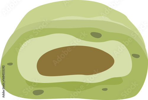 Illustration of Kusa Mochi Japanese Dessert