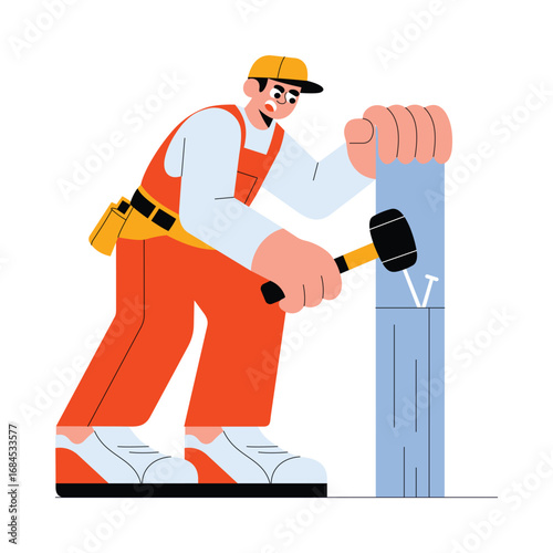 Carpentry flat Vector Illustration 