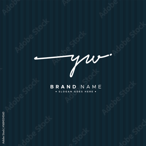 Initial Letter YW Vector Logo Template in handwritten Signature Style