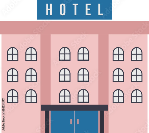 Simple Pink Hotel Building