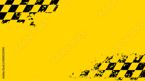 Racing Flags Grunge Checkered Flag Race Background.
