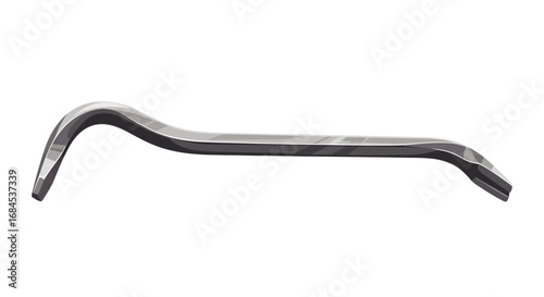Graphic illustration showcasing a simplistic crowbar tool on a plain background