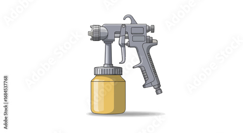 Illustration of a professional paint spray gun for automotive works