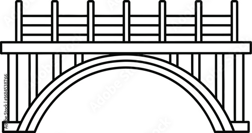 Bridge outline drawing vector illustration simple minimalist art