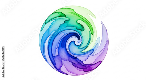 Watercolor swirl art painting abstract design graphic element background illustration for creative projects