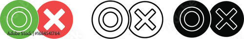 Check mark cross icon vector illustration right and wrong symbol