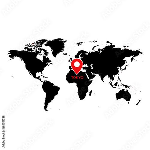Global representation with designated point and its location on the geographic area