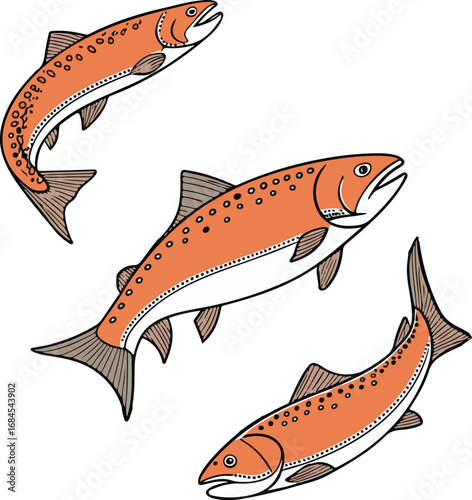 Creative underwater illustration showing marine wildlife in harmony with fish and the reef