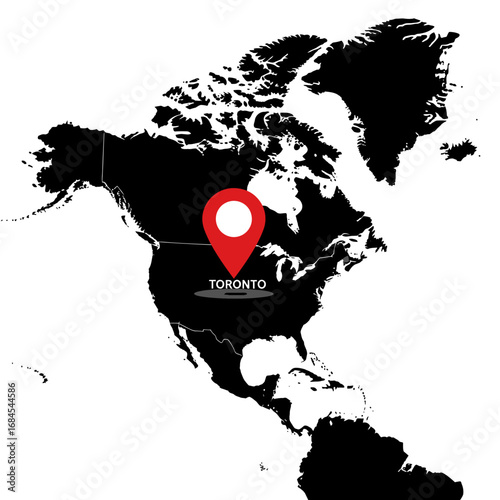 Geographic representation of Toronto showcasing location on the north american map