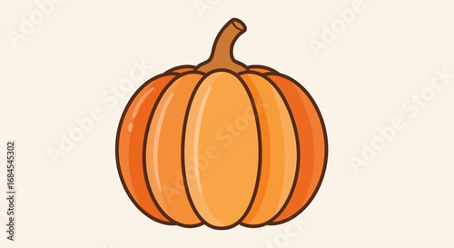 Pumpkin Patch Delight Simple Illustration of a Classic Fall Vegetable