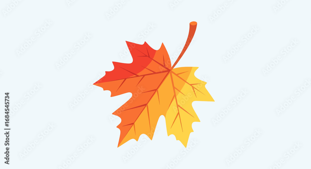 Fototapeta premium Autumn Maple Leaf Vibrant Fall Colors Illustration