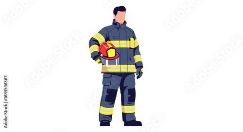 Brave firefighter stands ready, embodying courage and dedication in service to the community