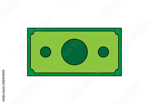 Billete verde de dólar en fondo blanco