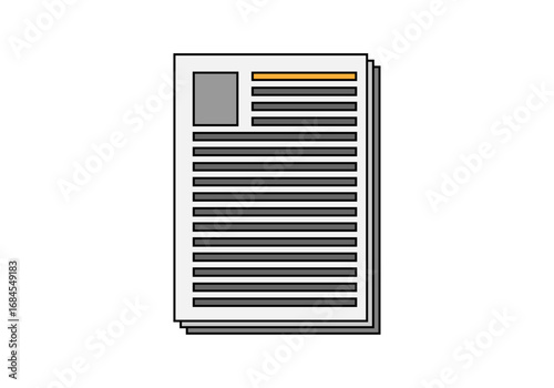 Pila de documentos escrito en fondo blanco