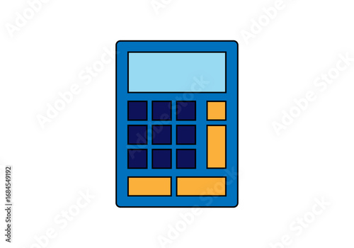 Calculadora azul en fondo blanco