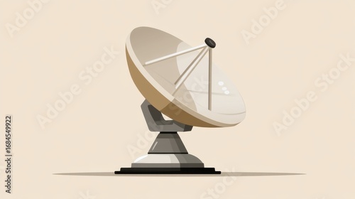 Illustration of a satellite dish on a beige background