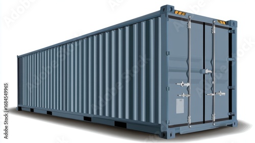 Illustration of a large blue shipping container