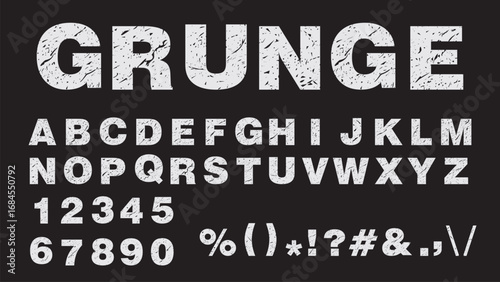 grunge and stamp style font collection. For tittles of thriller, horror and action movies theme. grudge, rough and distress vector text.  