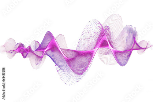 Abstract purple music wave form shape transparent PNG isolated white background. Electronic rhythm frequency