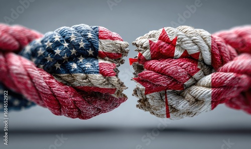 US-Canada relations frayed.  Flags on a broken rope