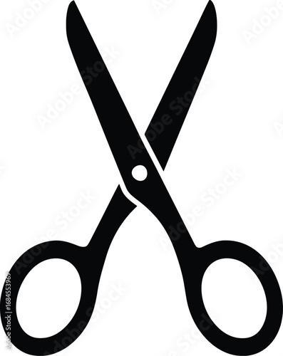 Scissors silhouette, minimal black vector transparent