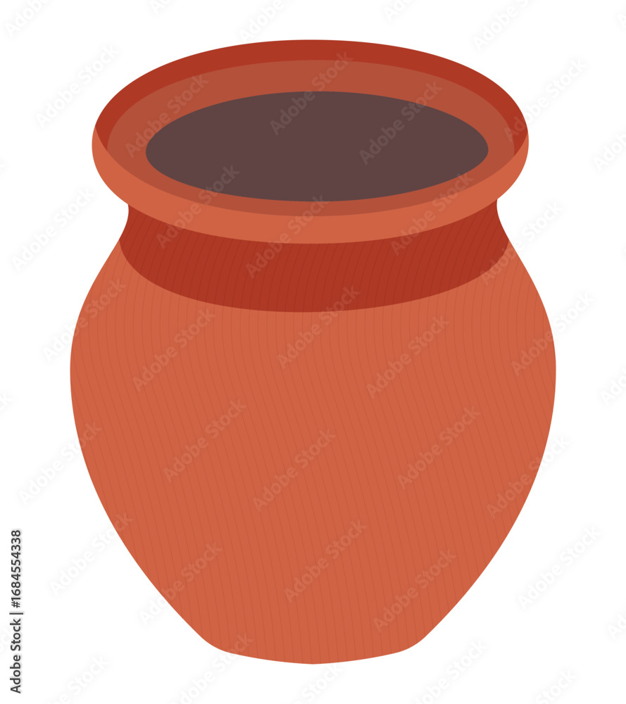 Clay pot vector illustration with simple design
