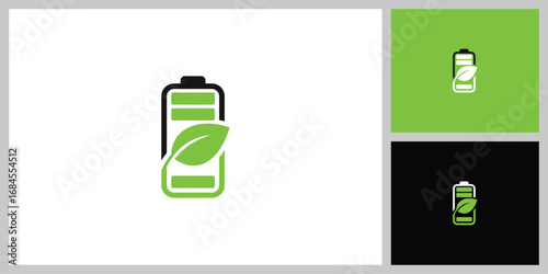 Green Battery Icon Vector - Eco Energy and Power Symbol