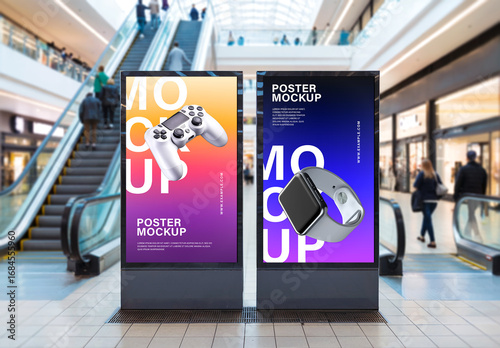 Modern Shopping Mall Dual Poster Mockup