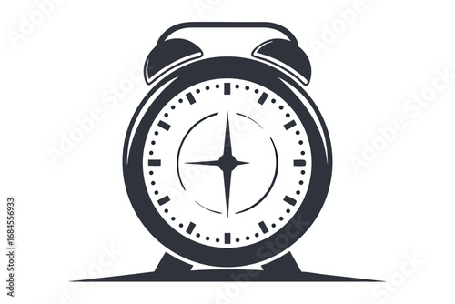 Detailed of Vintage Alarm Clock on a White Background