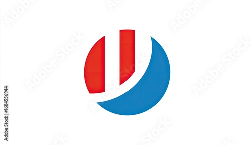 Free Download Red and blue circle logo, stylized letter 