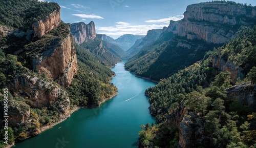 High-angle view of a canyon river