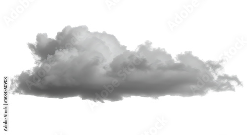 Isolated Cumulus Cloud on Black Background for Compositing and Design Use