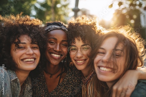 Outdoor fun and conversation among women foster bonding joy and positive memories Diversity smiles and support enhance friendships during summer relaxation