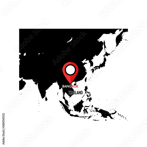 Bangkok's strategic location illuminated: a simplified map illustration of Southeast Asia