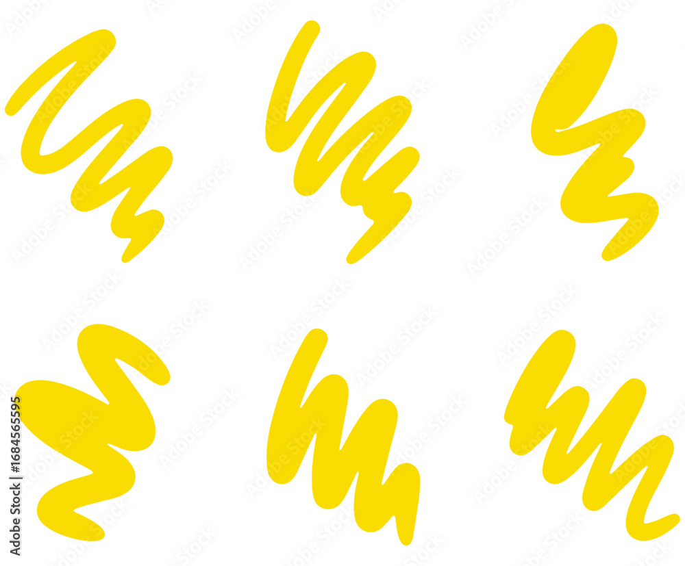 Fototapeta premium Bright yellow scribbles offer dynamic abstract design elements for creative projects