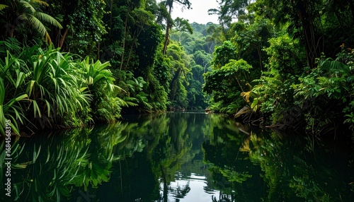 tropical forest lake