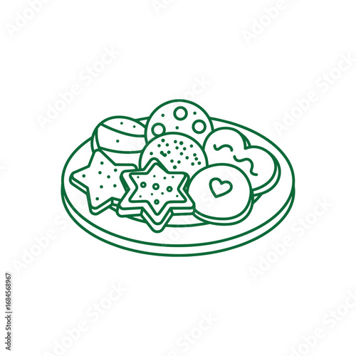 A delightful assortment of festive cookies arranged on a plate.