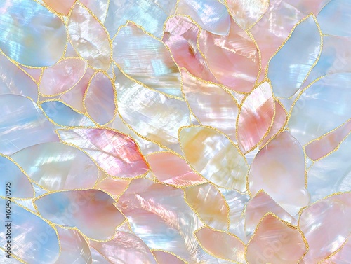 Luxury mother of pearl and gold glitter texture. Abstract iridescent kintsugi style background. generated by AI