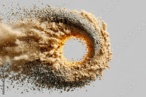 Exploding sand circle design