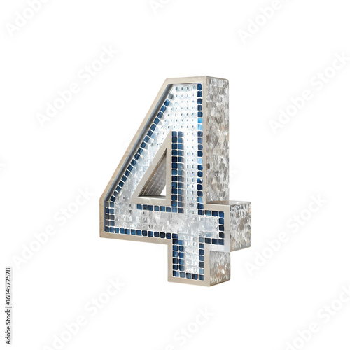 Wallpaper Mural Glittering Illuminated Number 4 for Celebration and Party on a transparent background Torontodigital.ca