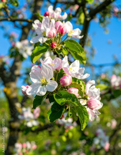 Blooming apple tree in spring