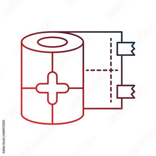 Bandage gradient outline icon with white background vector stock illustration