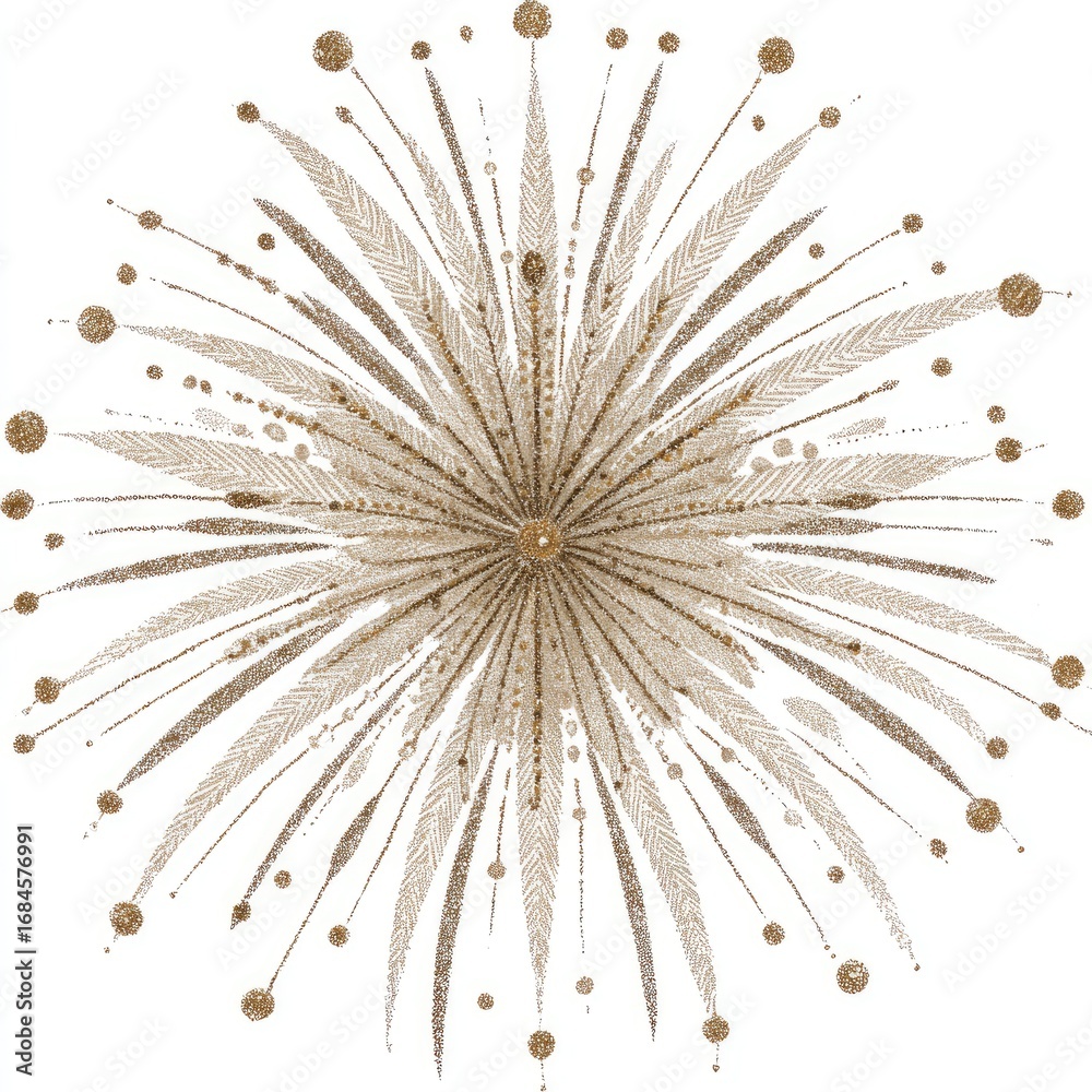 Obraz premium Golden firework burst design