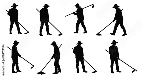 a silhouette series showing various golfing poses and stances