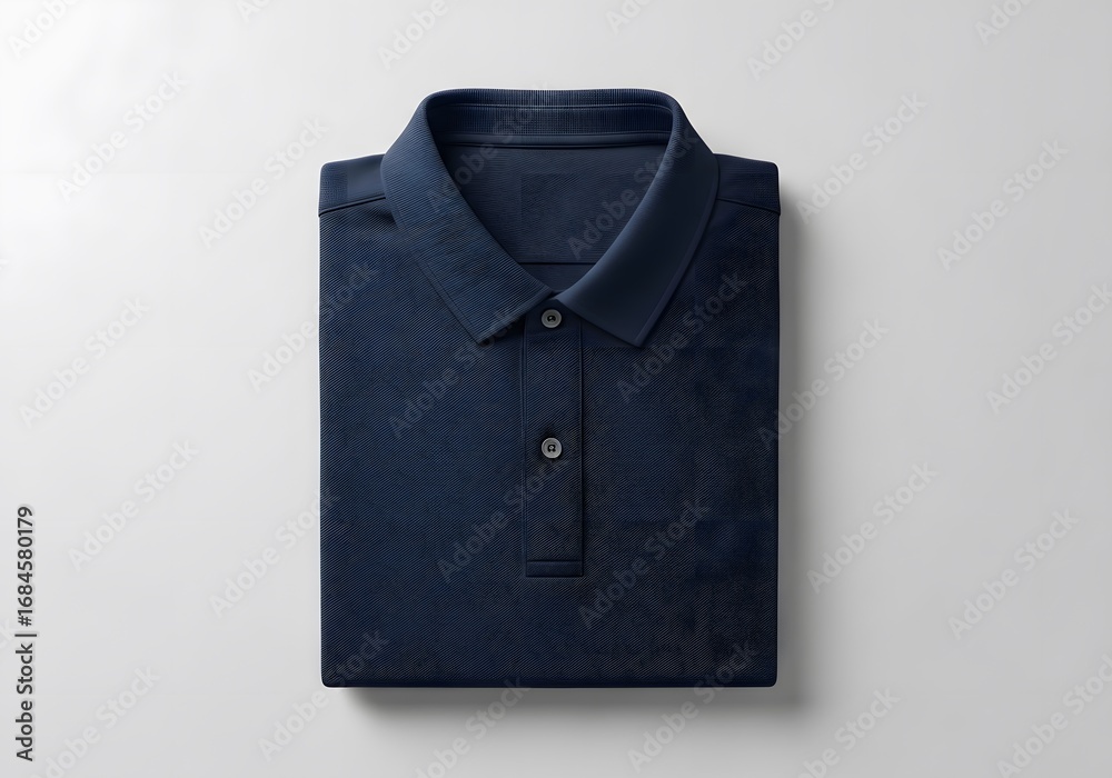 Naklejka premium Navy Blue Polo Shirt Mockup Apparel Design Template