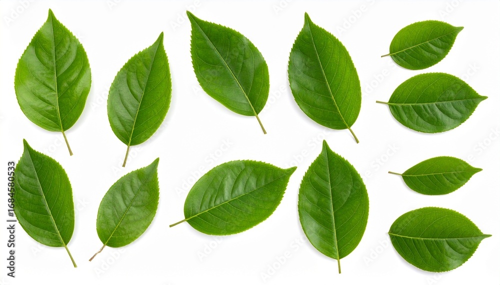 Fototapeta premium green leaves isolated on white