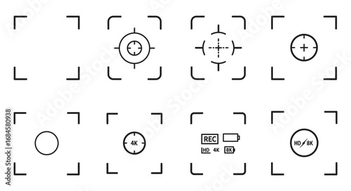 various camera focus points and settings icons displayed